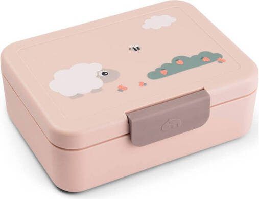 Done by Deer Broodtrommel met vakverdeling Tiny farm Roze
