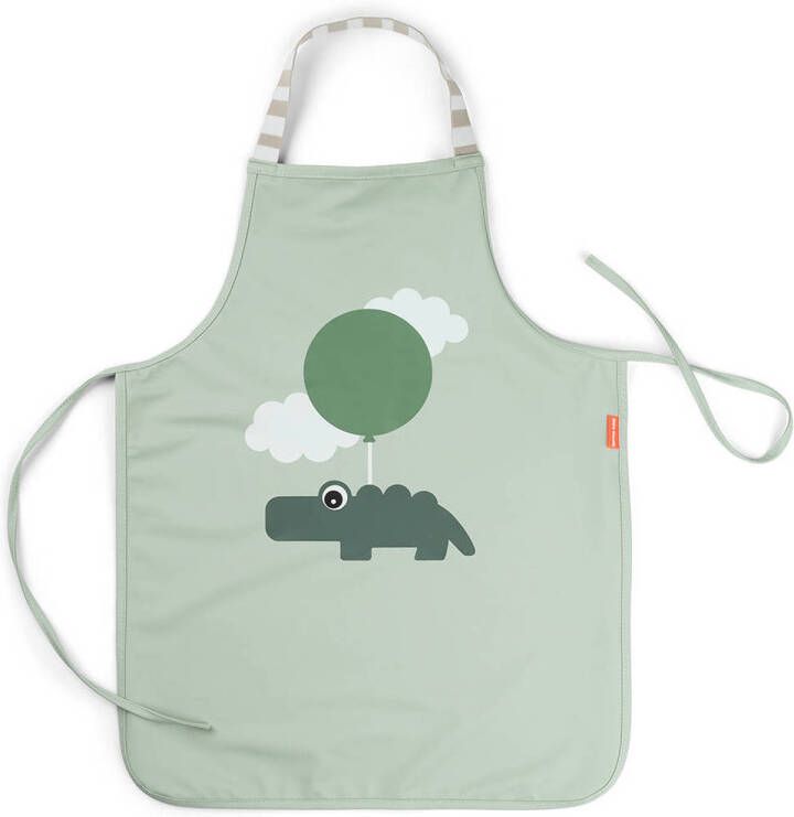 Done by Deer Waterproof kids apron Happy clouds Green