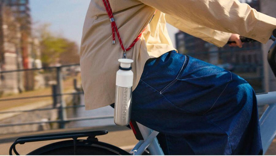 Dopper Cord Silver Red verstelbaar compatibel met elke