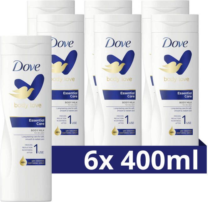 Dove Body Love Bodylotion Essential Care met Ceramide Restoring Serum 6 x 400 ml