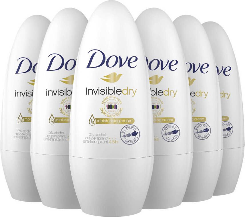 Dove Advanced Care Invisible Dry Anti-Transpirant Deodorant Roller 6 x 50 ml Voordeelverpakking