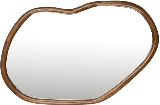 Dutchbone Ashley Spiegel Wandspiegel Organische vorm Walnoot Hout Bruin (73 x 100 x 5 cm)