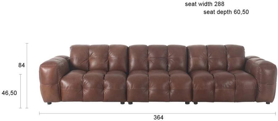 Dutchbone | Bank Hackman 4 5-zitsbank Leather Chocolate | Zitmeubels woonkamer | 4 5-zitsbank - Foto 2