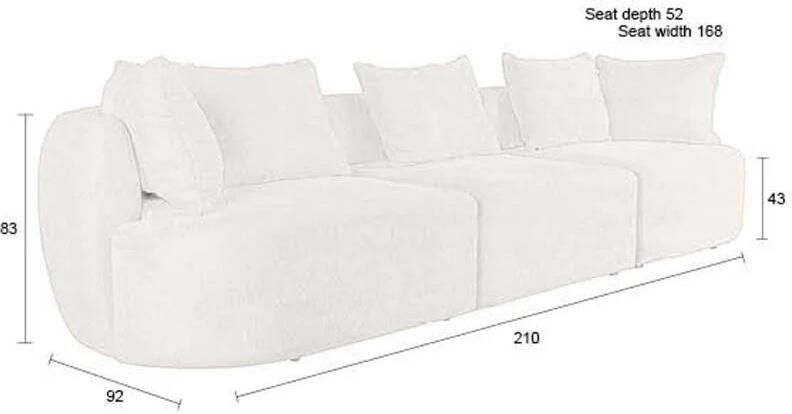 Dutchbone | Bank Rocca 4.5 Seater Cappuccino | Zitmeubels woonkamer | 4 5-zitsbank - Foto 2