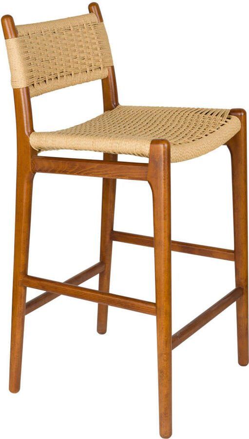 Dutchbone Barkruk Cecile Gevlochten papier Walnoot (zithoogte 68cm)