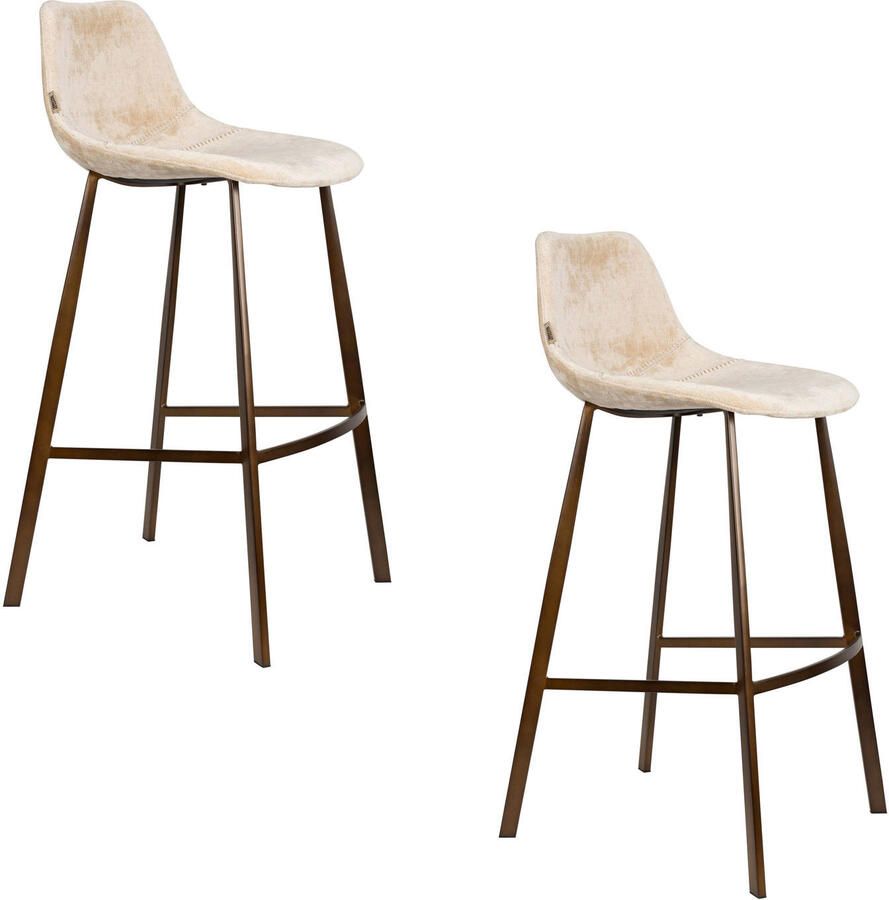 Dutchbone barkrukken Franky zithoogte 80 cm beige (set van 2)