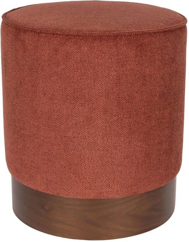 Dutchbone Hocker Bellevue Geweven stof en hout Rood