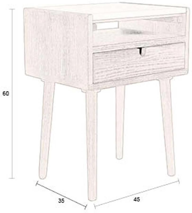 Dutchbone | Dutchbone | Bijzettafel bedstand Arda | Slaapkamerkasten | Nachtkastje | Slaapkamerkasten | Nachtkastje - Foto 2