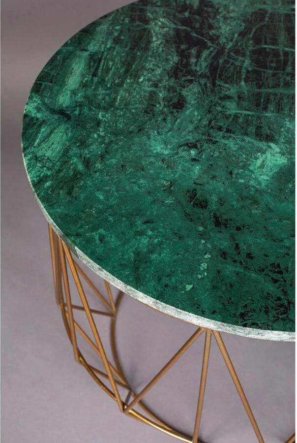 Dutchbone Bijzettafel Boss Marmer 51cm Groen Rond - Foto 5