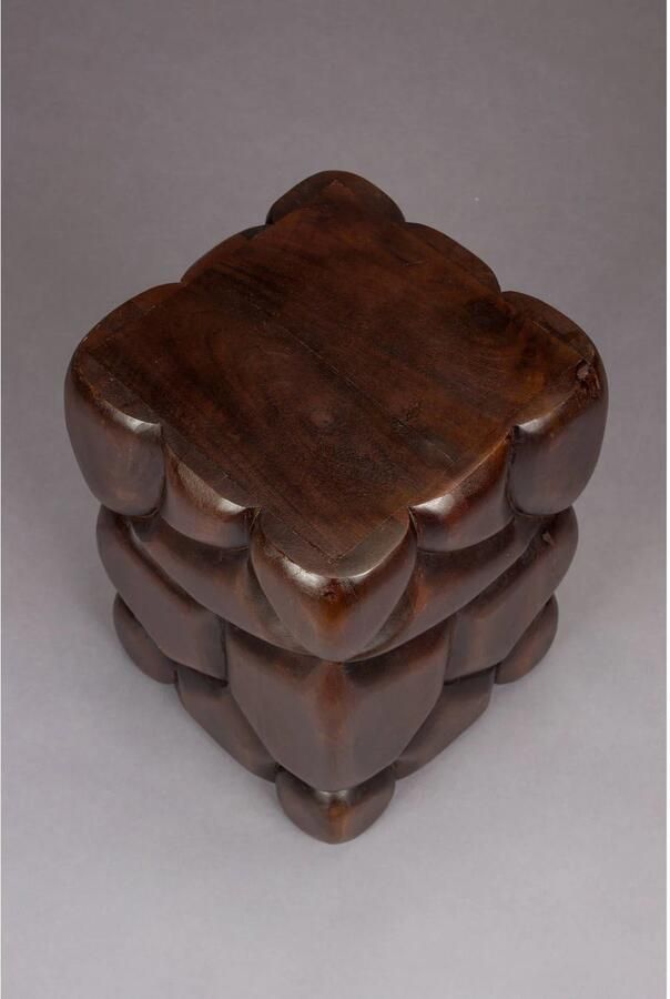 Dutchbone Krukje Bijzettafel Brooklyn Mangohout 30 x 30cm Bruin Vierkant - Foto 2