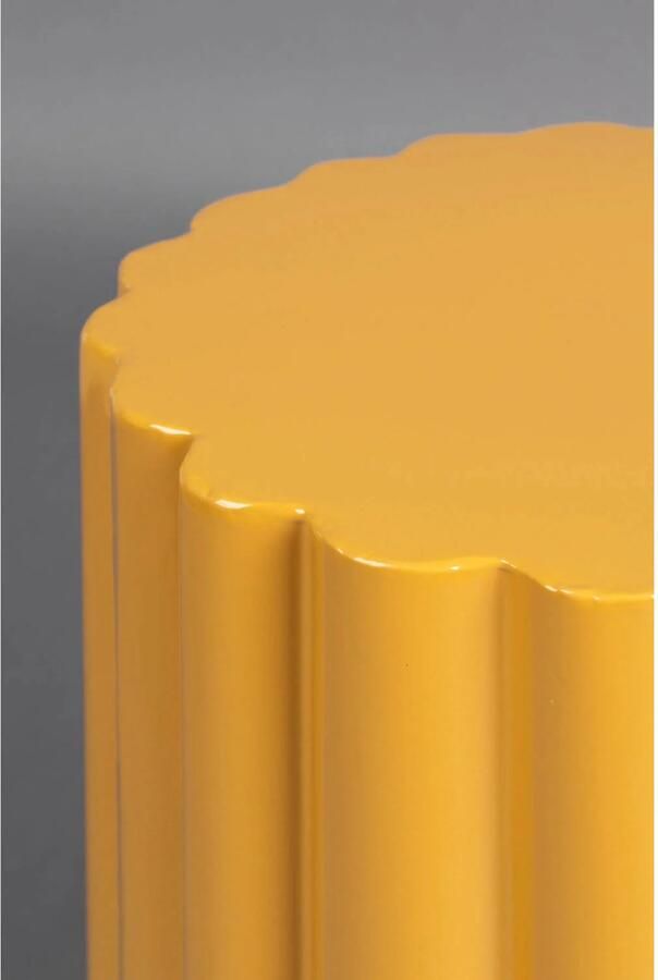 Dutchbone Bijzettafel Kruk Camila Okergeel Rond - Foto 2