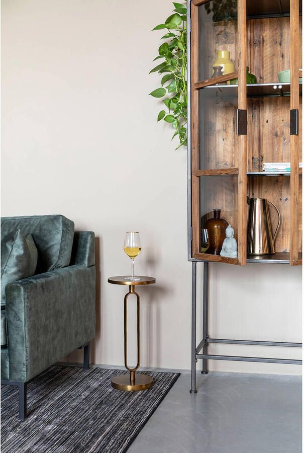 Dutchbone Bijzettafel Sandook Antique Brass Rond