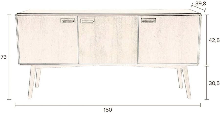 Dutchbone | Dutchbone | Dressoir Juju High | Woonkamer meubels | Dressoir | Woonkamer meubels | Dressoir - Foto 2