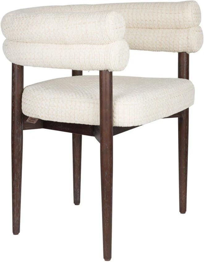 Dutchbone | Dining Eetkamerstoel Sela Off White | Zitmeubels eetkamer | Armstoel - Foto 2