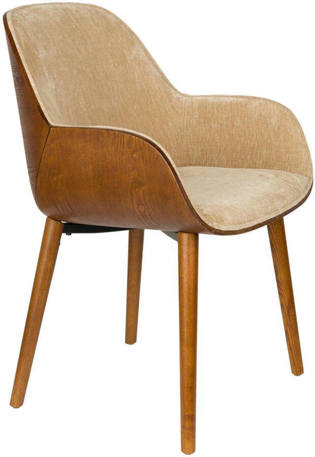 Dutchbone Eetkamerstoel Taylor Essenhout en stof Beige