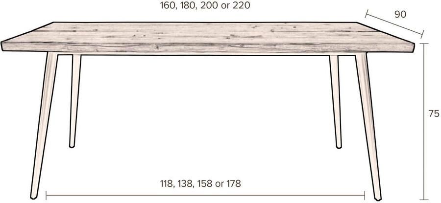 Dutchbone eetkamertafel Alagon (200x90 cm) - Foto 4