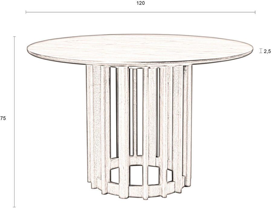 Dutchbone Ronde Eettafel Barlet Eikenhout 120cm Bruin - Foto 3