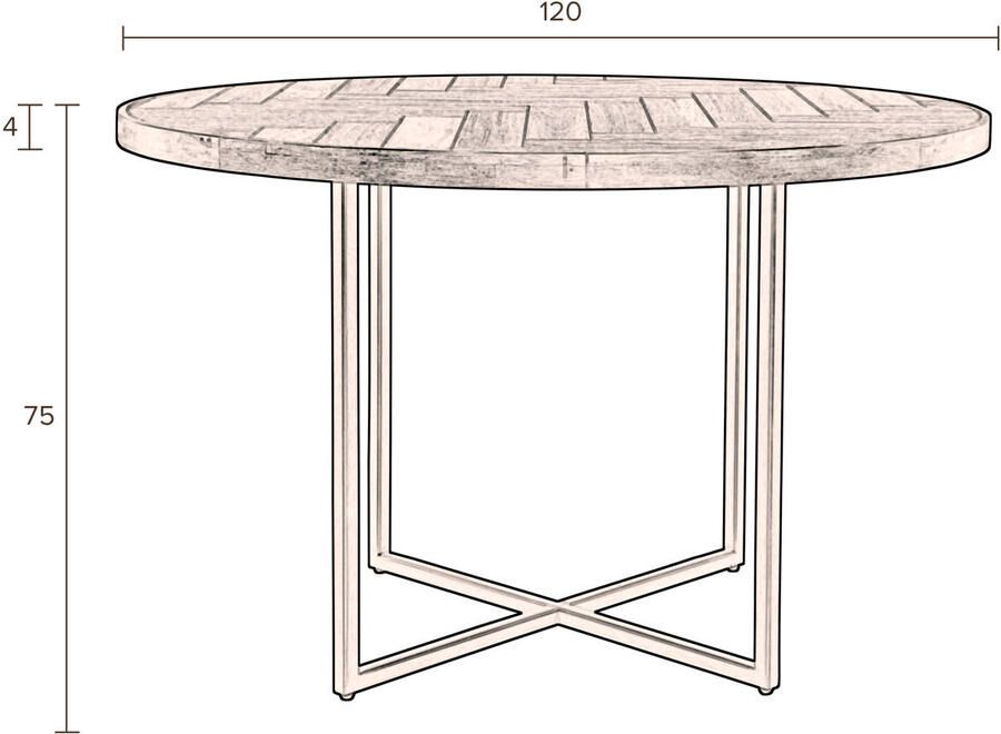 Dutchbone Class Eettafel Eiken 120 Bruin - Foto 3