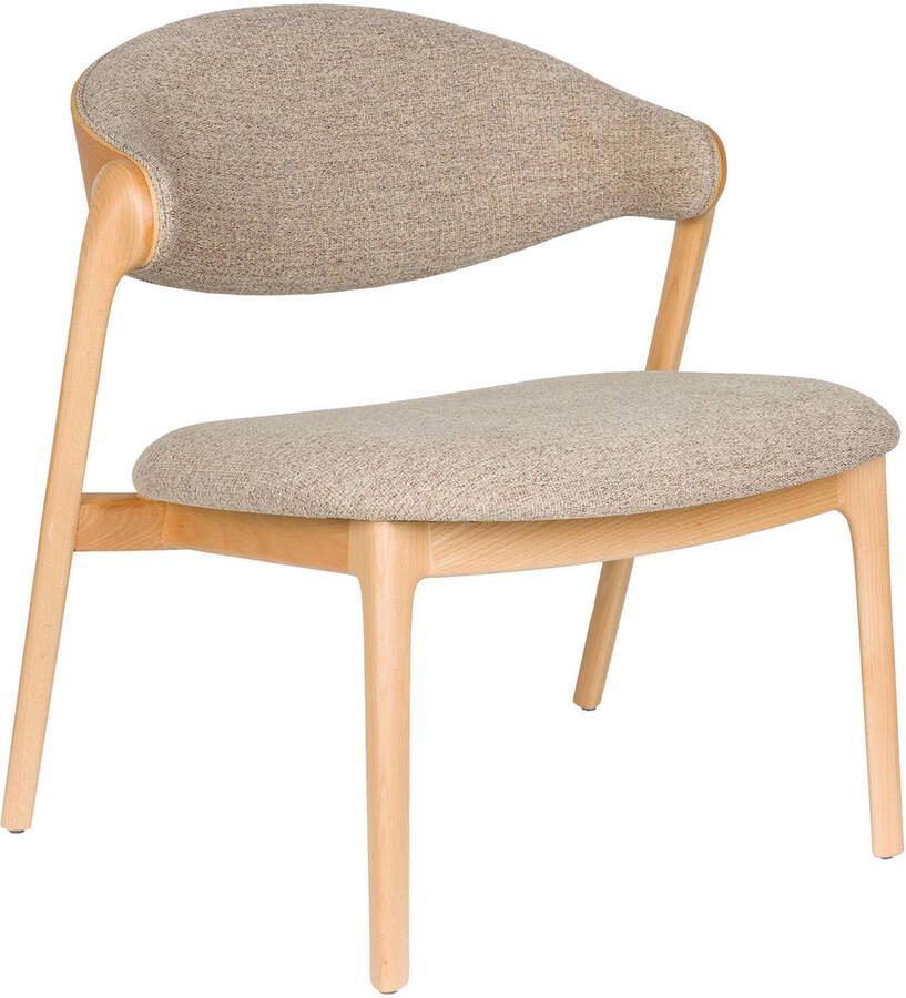 Dutchbone Fauteuil Babington Stof en beukenhout Naturel