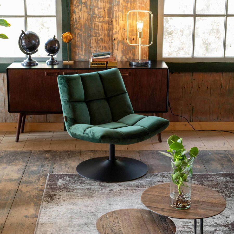 Dutchbone | Dutchbone | Fauteuil Bar Velvet Green | Zitmeubels woonkamer | Draaifauteuil | Zitmeubels woonkamer | Draaifauteuil - Foto 3