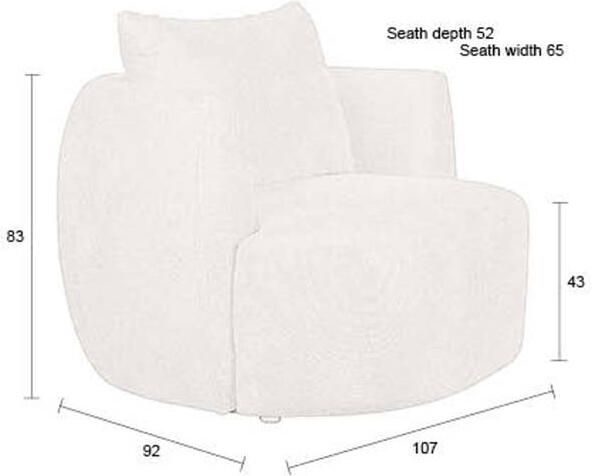Dutchbone | Dutchbone | Fauteuil Rocca Latte | Zitmeubels woonkamer | Fauteuil | Zitmeubels woonkamer | Fauteuil - Foto 2