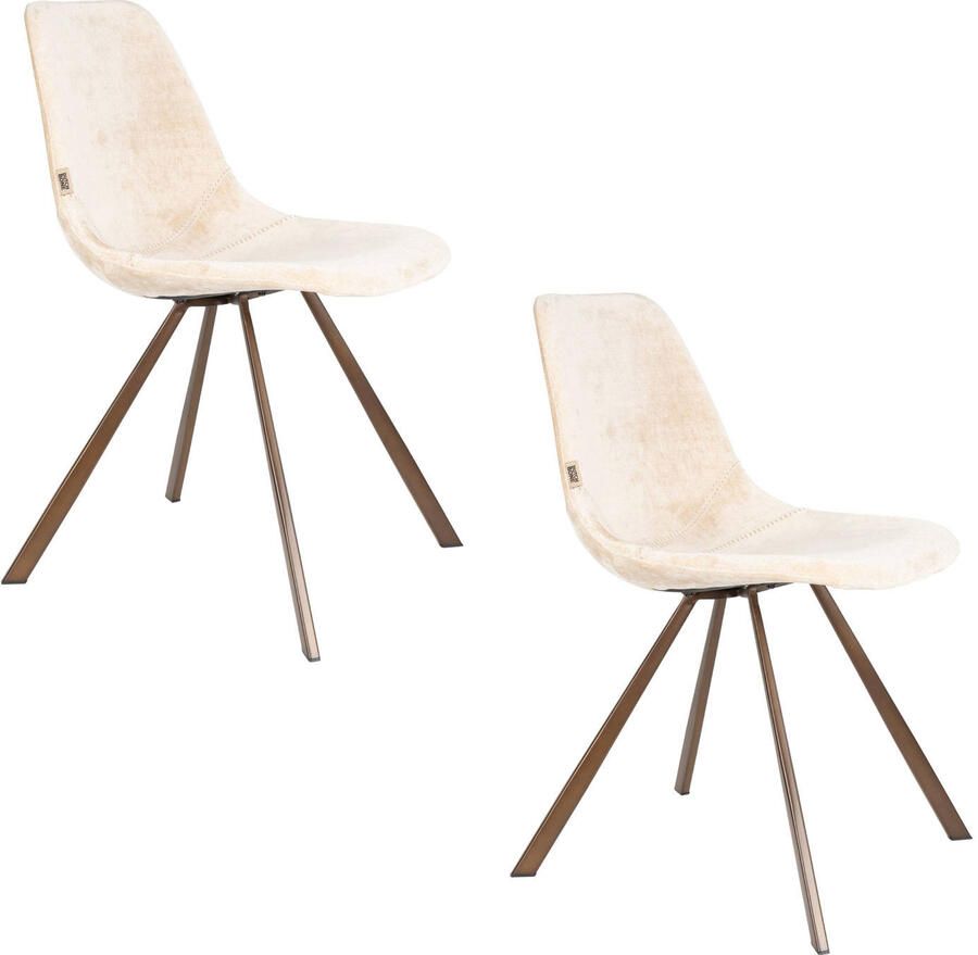 Dutchbone Franky Eetkamerstoelen Beige Set van 2