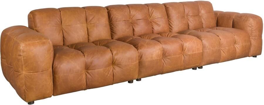 Dutchbone | Bank Hackman 4 5-zitsbank Leather Cognac | Zitmeubels woonkamer | 4 5-zitsbank - Foto 2