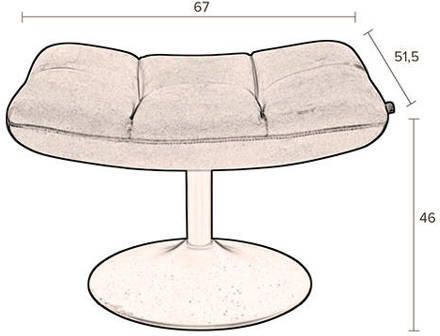 Dutchbone Hocker 'Bar' kleur Lichtgrijs - Foto 3