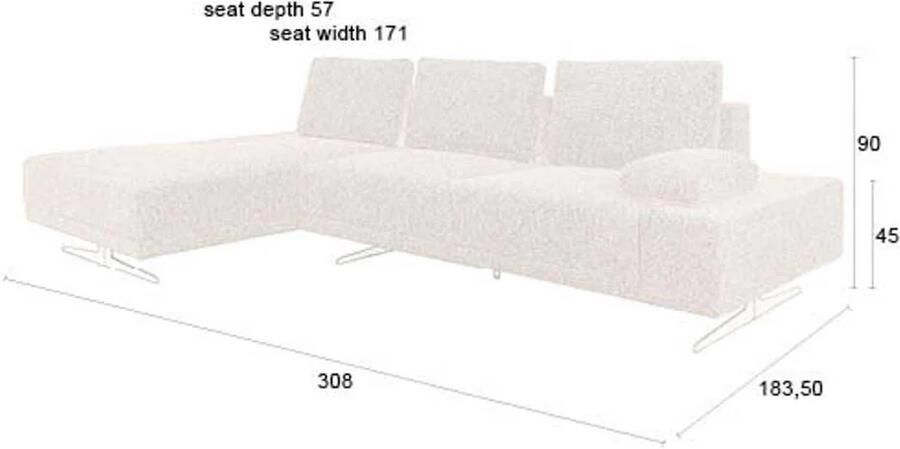 Dutchbone | Dutchbone | Shelly Bank Cinnamon Links Chaise Longue | Zitmeubels woonkamer | Hoekbank | Zitmeubels woonkamer | Hoekbank