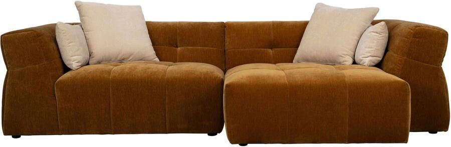 Dutchbone hoekbank Hodge 4 5-zitsbank rechts okergeel bruin