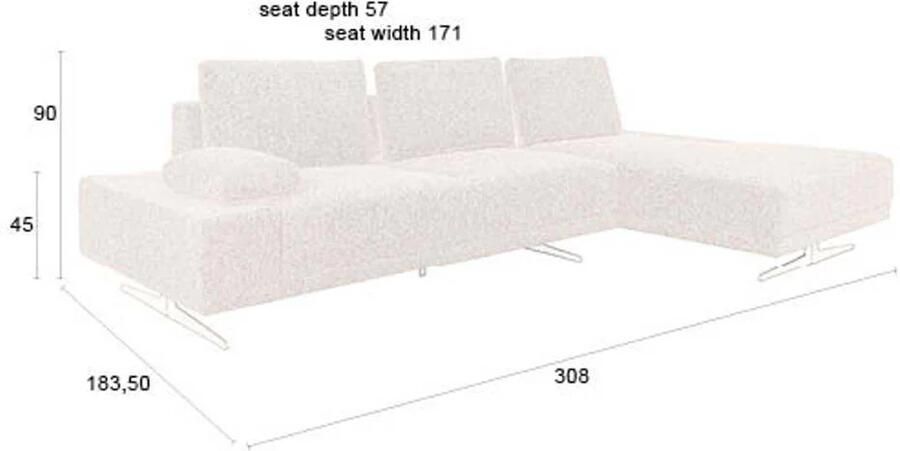 Dutchbone | Dutchbone | Shelly Bank Cinnamon Rechts Chaise Longue | Zitmeubels woonkamer | Hoekbank | Zitmeubels woonkamer | Hoekbank - Foto 2