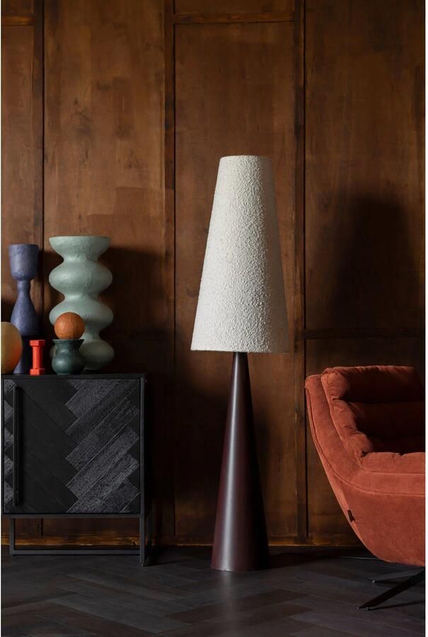 Dutchbone Miki Vloerlamp| Staande lamp Bouclé Hout Beige - Foto 4