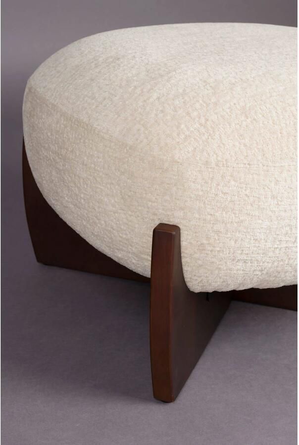 Dutchbone | Poef Emilius Beige | Zitmeubels woonkamer | Hocker - Foto 2