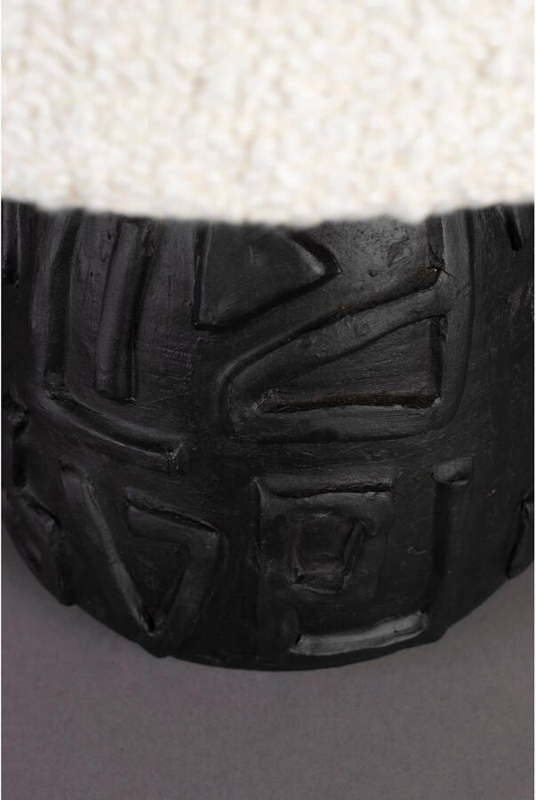 Dutchbone Tafellamp Renzo Bouclé en terracotta 42cm Zwart - Foto 4