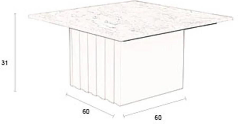 Dutchbone Salontafel Clayton Marmer 60 x 60cm Grijs Vierkant - Foto 3