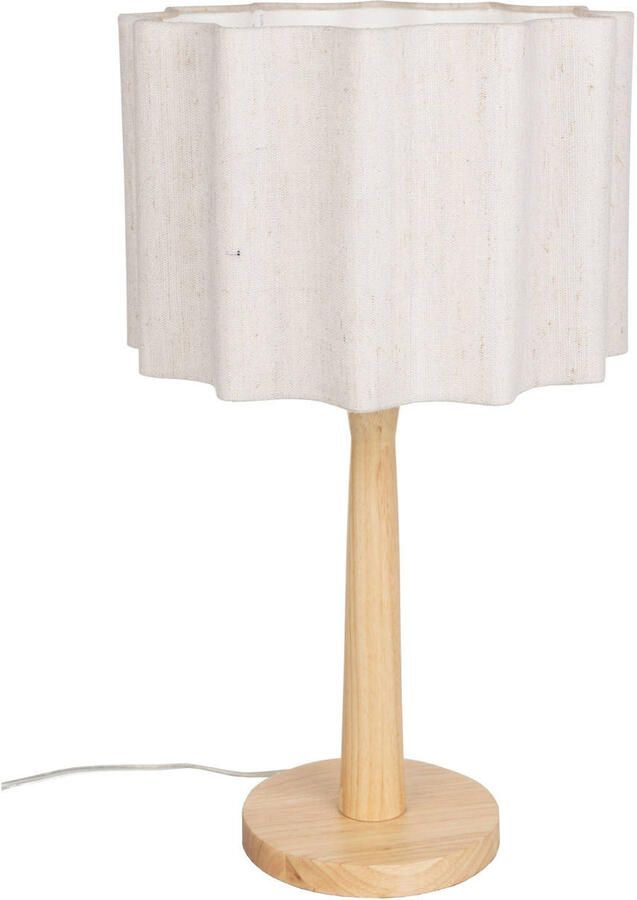 Dutchbone Tafellamp Scallop Jute en hout 51cm hoog Naturel