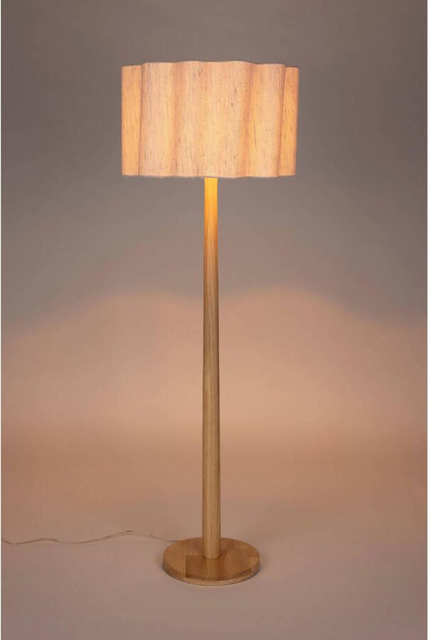 Dutchbone Vloerlamp Scallop Jute en hout 150cm hoog Naturel