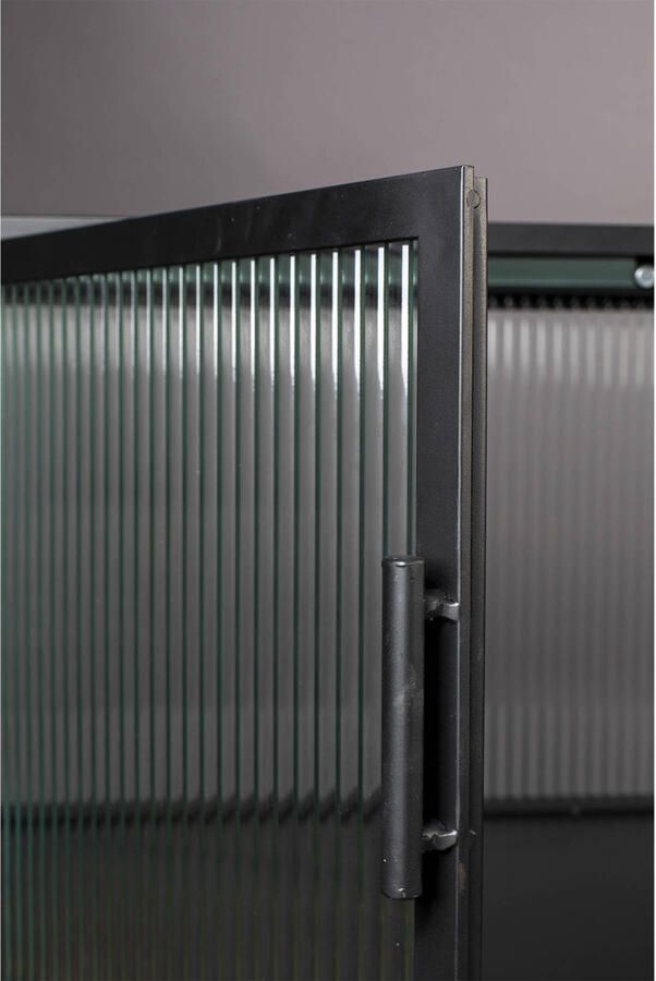 Dutchbone Dressoir Boli Glas en metaal 150cm Zwart - Foto 4