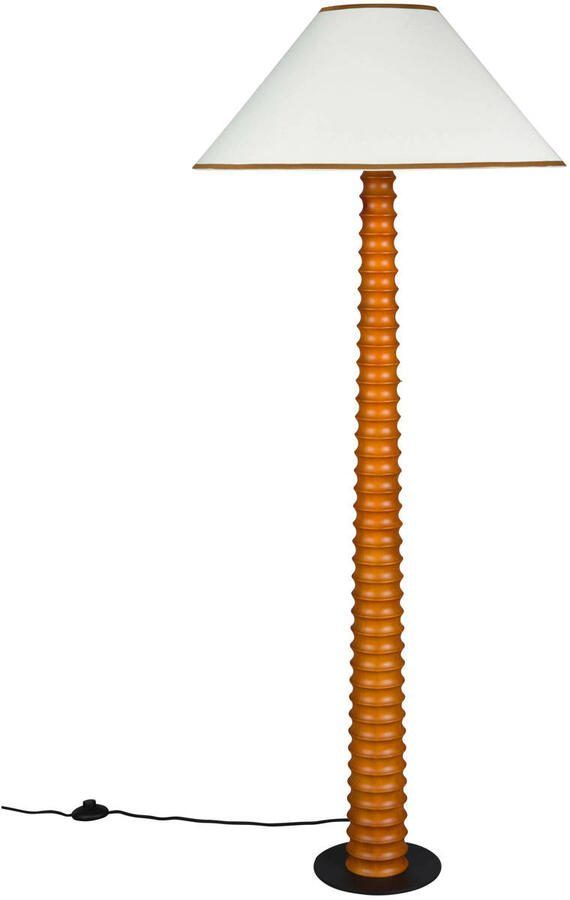 Dutchbone Vloerlamp Horace Katoen en eikenhout Wit