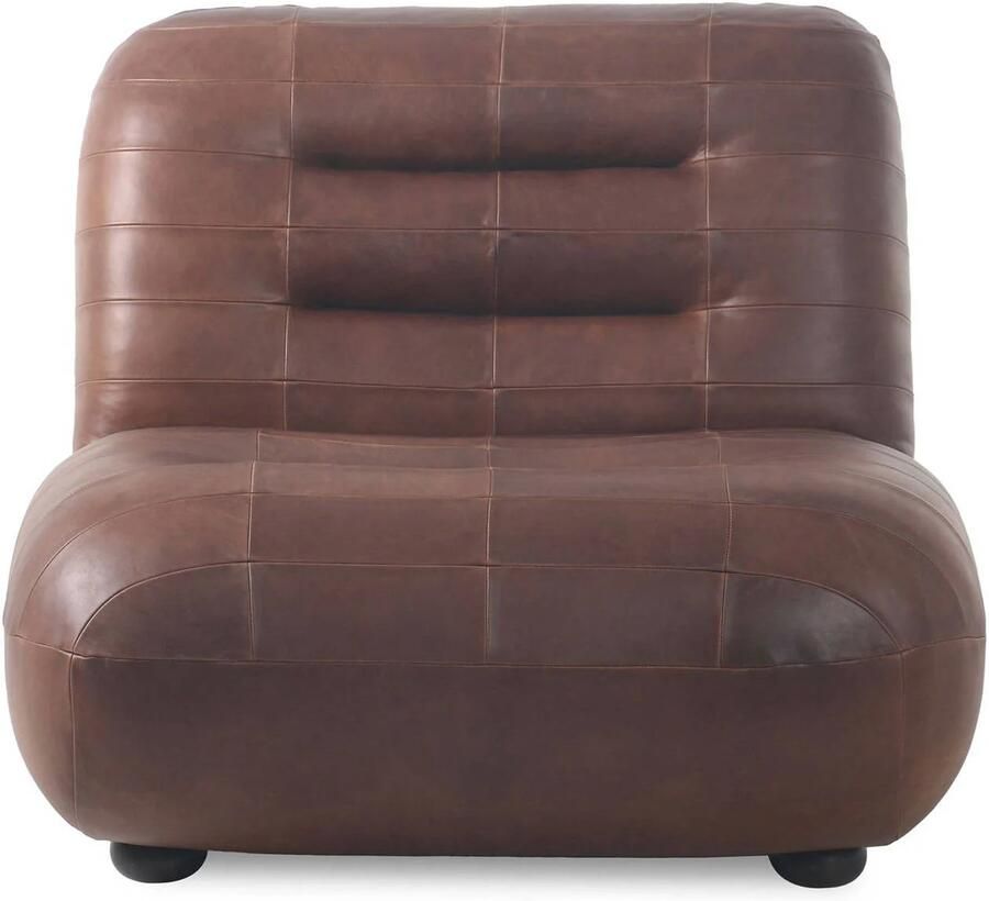 Dutchbone | Fauteuil Wyatt Wax Leather Chocolate | Zitmeubels woonkamer | Fauteuil