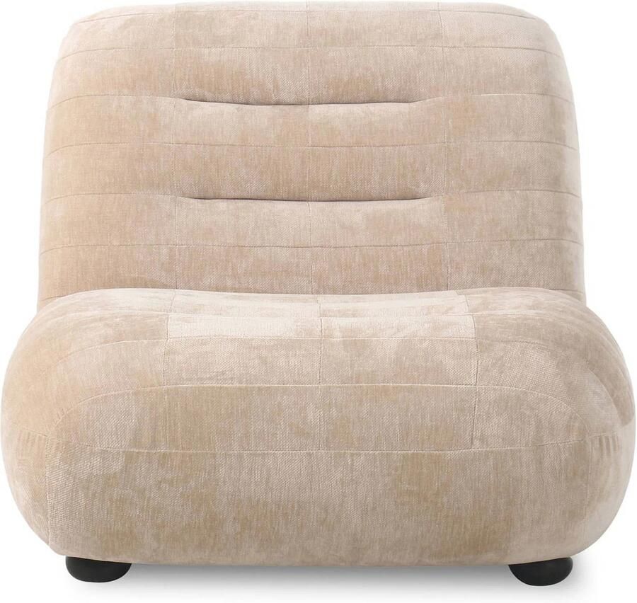 Dutchbone | Fauteuil Wyatt Velours Beige | Zitmeubels woonkamer | Fauteuil