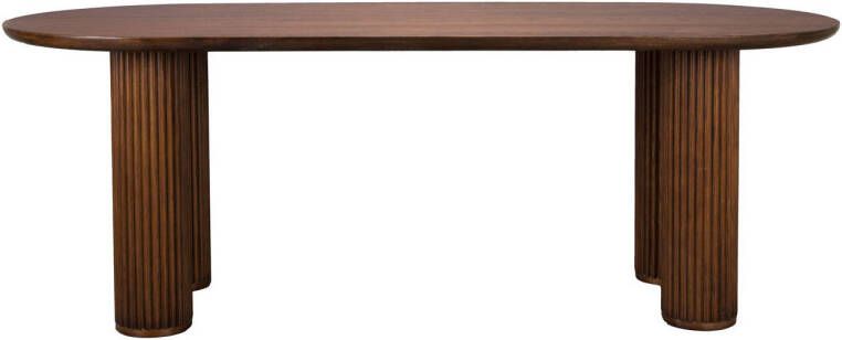 Dutchbone Ovale Eettafel Dean Walnootlook 220 x 90cm Bruin