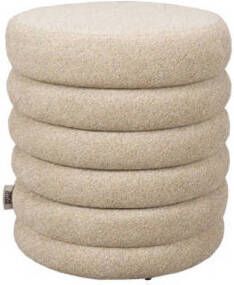 Dutchbone Poef Fern Bouclé Beige