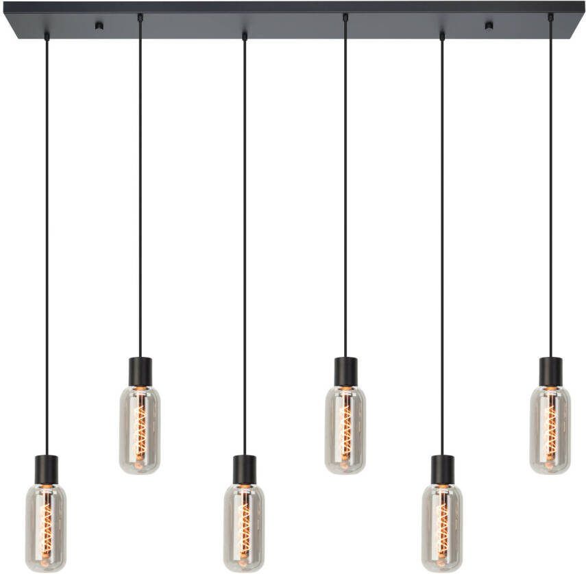 EGLO Majone Hanglamp E27 138 cm Zwart|Grijs Smoke Glas Rookglas