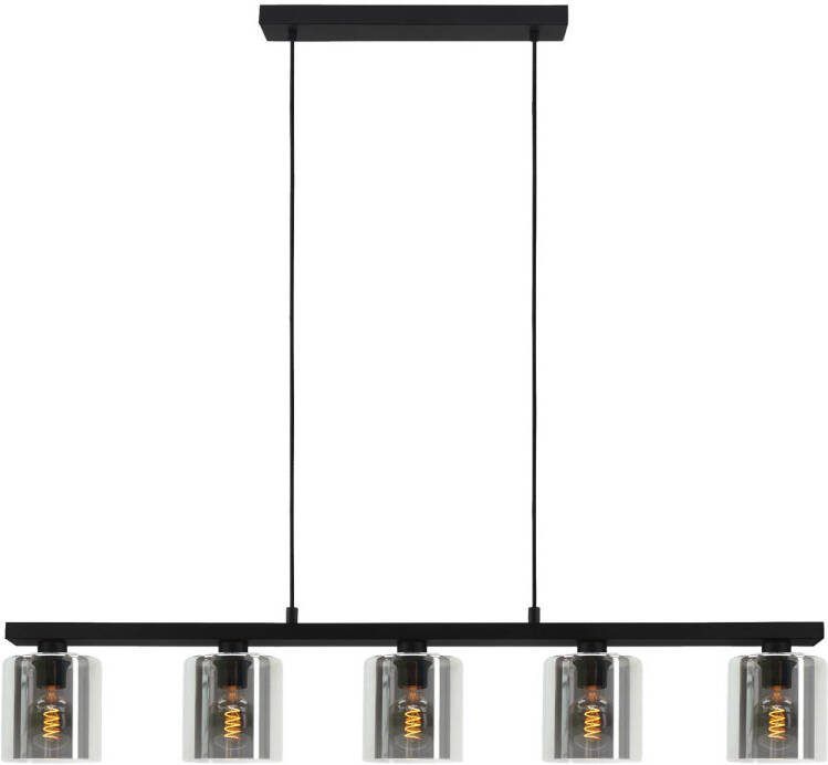 EGLO Cadley Hanglamp | Rookglas Smoke glas | E27 | Breedte 121 cm | Zwart