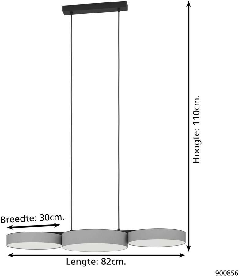 EGLO Hanglamp BARBANO-Z App en spraakbesturing Alexa ‎82 x 30 x 110 cm excl. afstandsbediening (1 stuk) - Foto 12