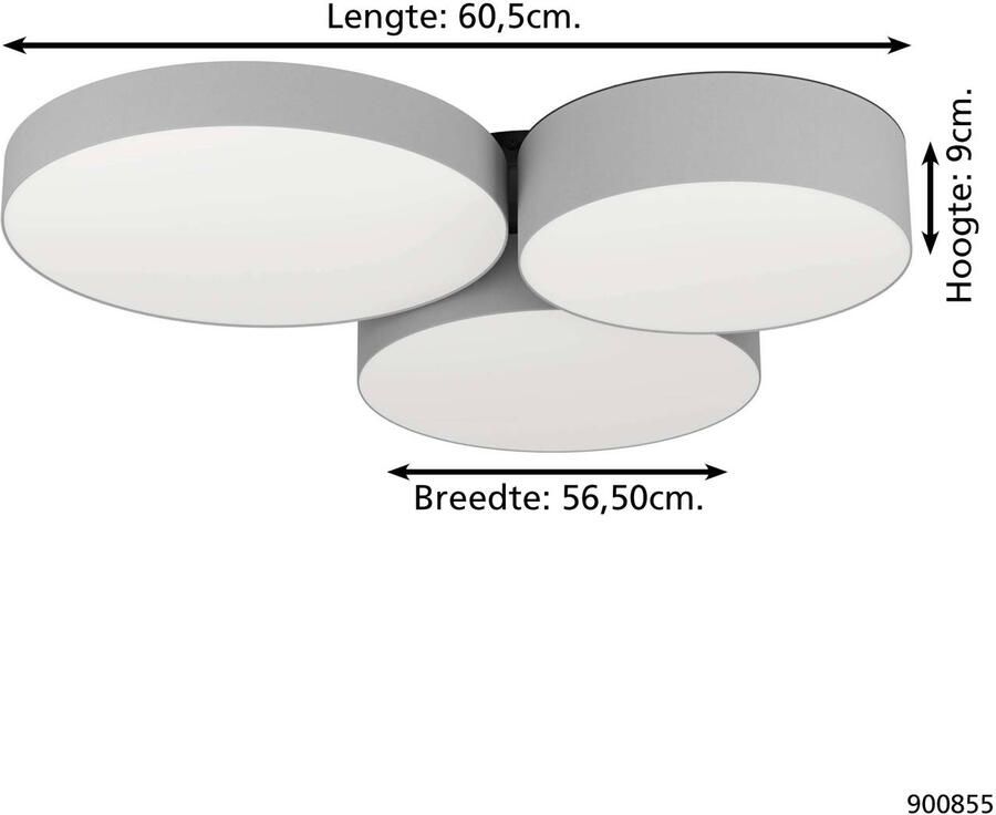 EGLO Plafondlamp BARBANO-Z App en spraakbesturing Alexa 60 5 x 56 5 x 9 cm excl. afstandsbediening (1 stuk) - Foto 12