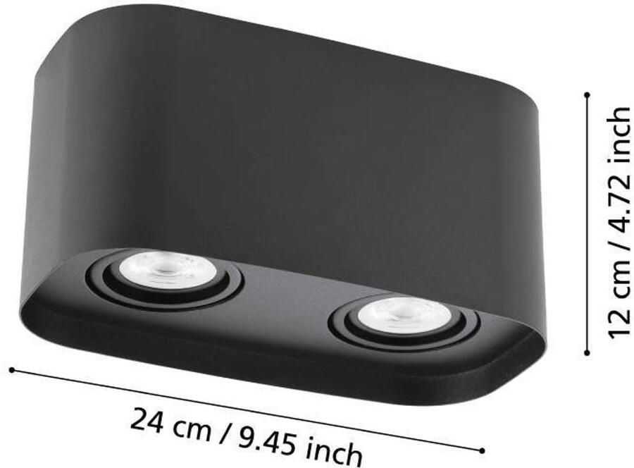 EGLO Connect.z Caminales-Z Smart Plafondlamp - GU10 - 24 cm - Zwart - Instelbaar RGB & wit licht - Dimbaar - Zigbee