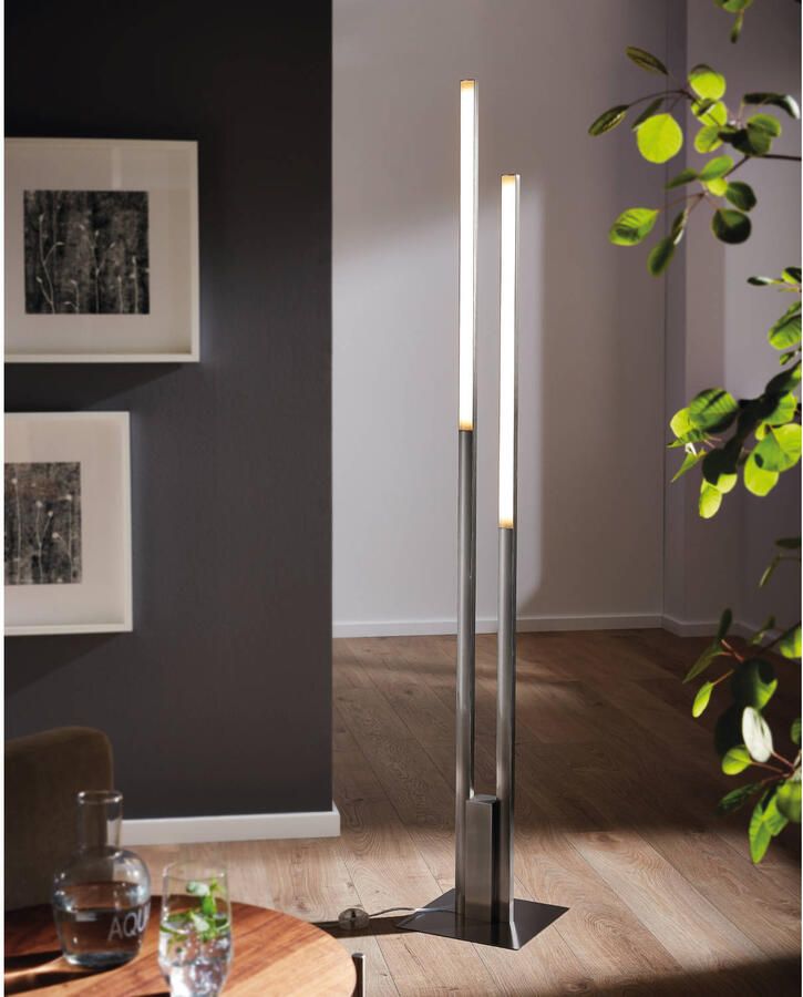 EGLO Staande lamp FRAIOLI-Z vloerlamp nikkel-mat ZigBee 3.0 timer disco-modus App spraakbesturing Alexa 175 5 x 28 cm excl. afstandsbediening (1 stuk) - Foto 6