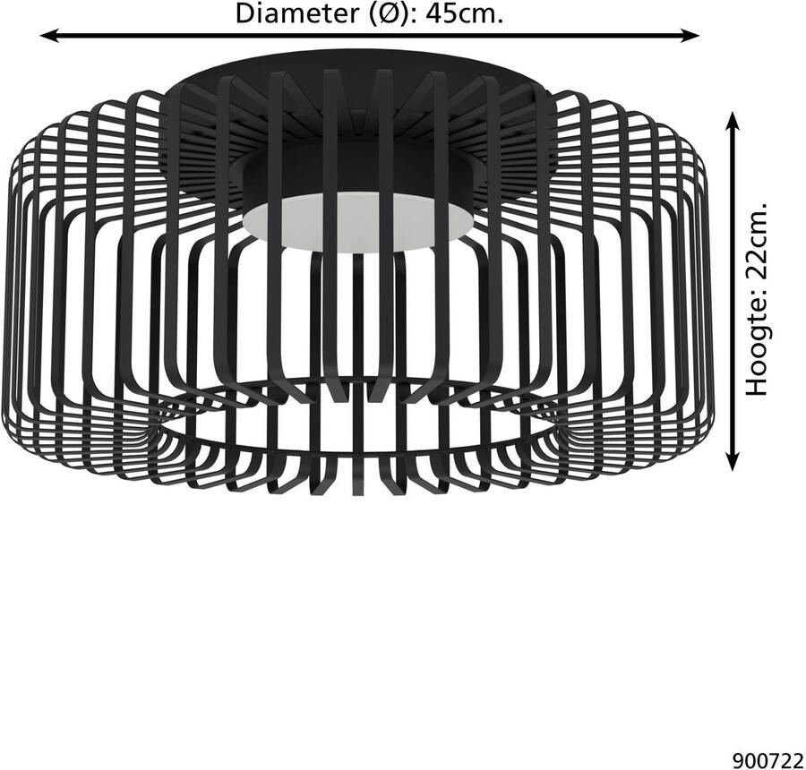 EGLO Plafondlamp GINESTRONE-Z plafondlamp zwart ZigBee 3.0 timer disco-modus App spraakbesturing Alexa ‎22 x 45 x 45 cm excl. afstandsbediening (1 stuk) - Foto 11
